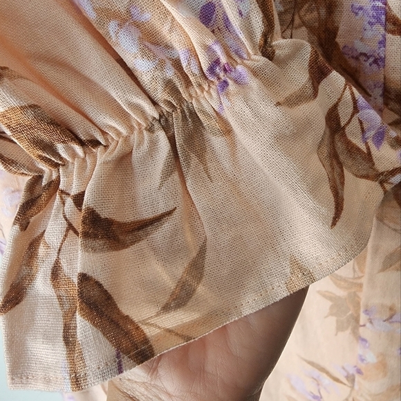 NWT House of Harlow 1960 Floral Linen Blend Midi Dress Size Small - Picture 3 of 11